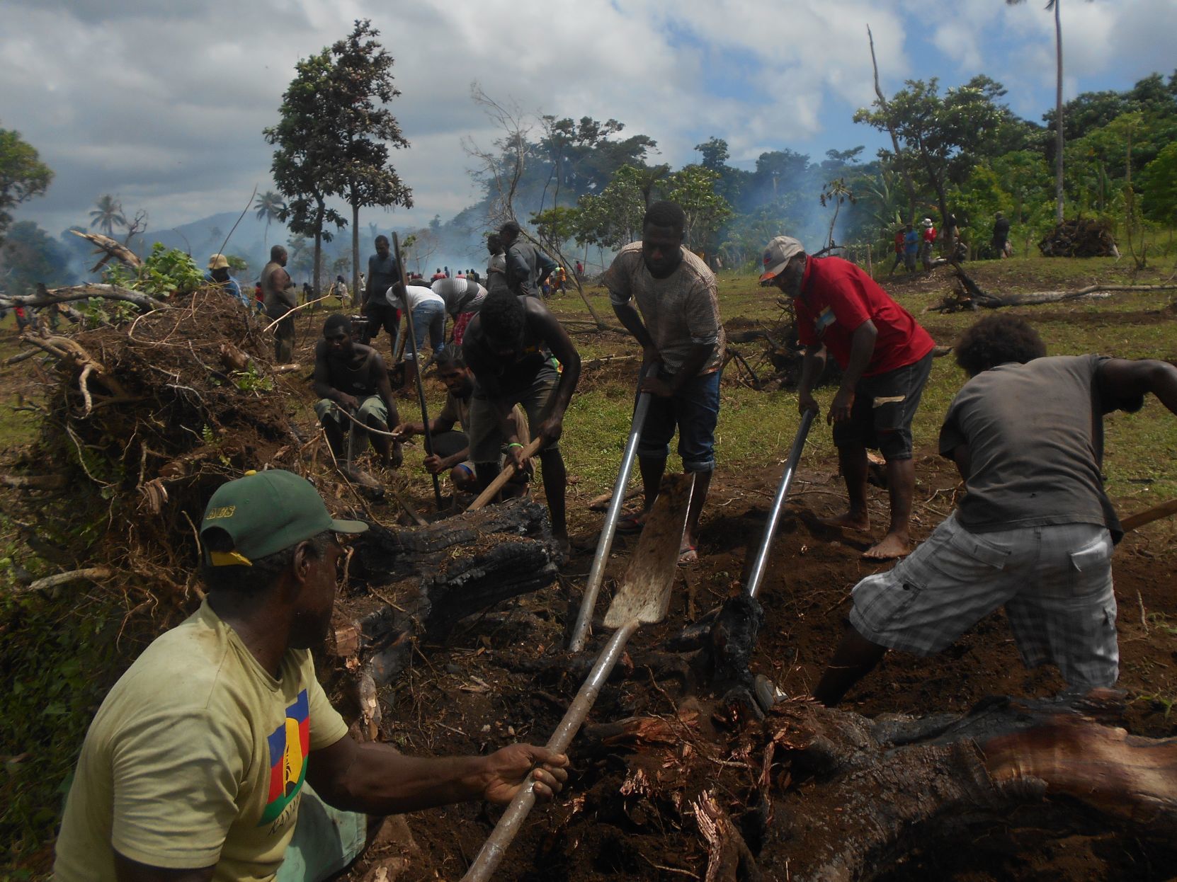 Manpower work on the airstrip